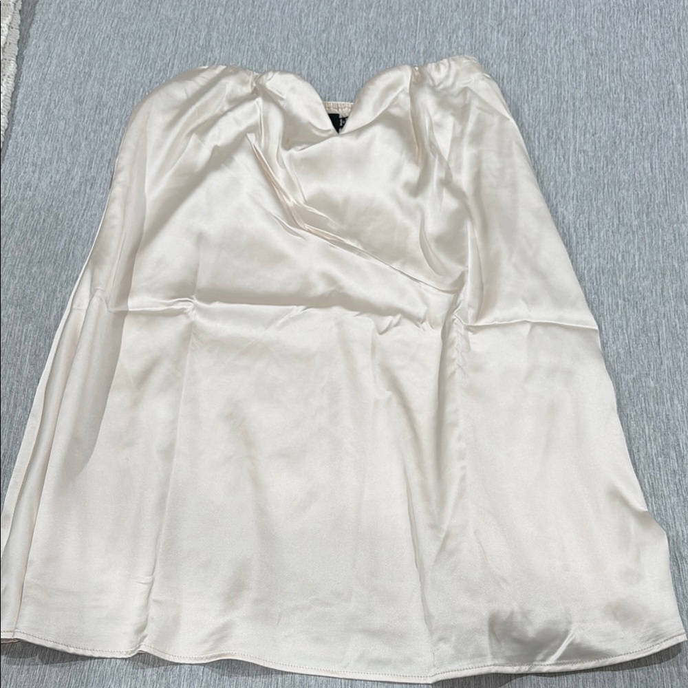 Strapless Satin Mini Dress